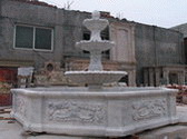 Local White Stone Fountain