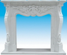 Carved Marble Fireplace Mantel