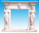Statue Fireplace Mantel in Marble