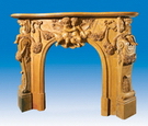Carved Solid Stone Fireplace Mantel