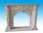 Carved Marble Fireplace Mantel