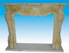 Travertine Carved Fireplace Mantel