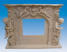 Hand Carved Sandstone Fireplace Mantel