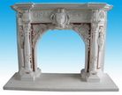 Carved Marble Fireplace Mantel