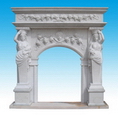 Limestone Fireplace 