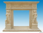 Carved Marble Fireplace Mantel