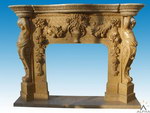 Carved Marble Fireplace Mantel