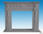 Carved Marble Fireplace Mantel