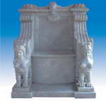 Carved Stone Garden Bench